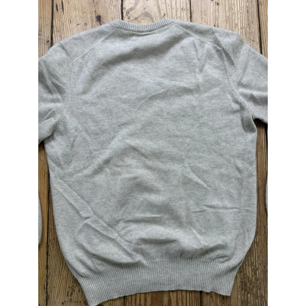 Brunello Cucinelli 100% Cashmere V Neck Sweater Made In Italy Mens Size Med Tan